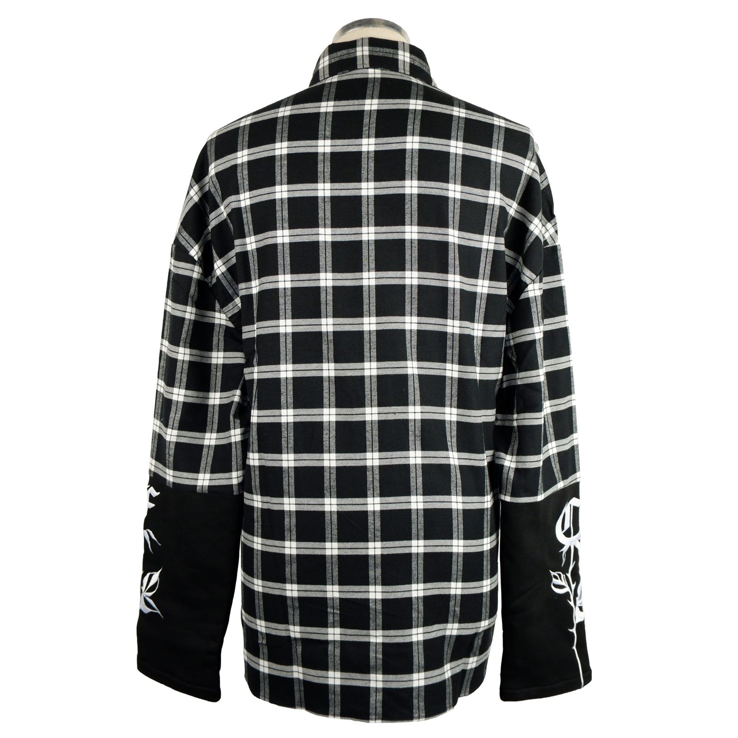 Checkered Texture Button-Up Shirt-Sweatshirt