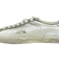 Sleek Silver Italian Leather Sneakers