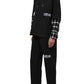 Chic Black Stretch Trousers with Drawstring