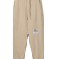 Chic Beige Cotton Pants with Logo Accent