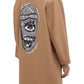 Elegant Wool Blend Men's Coat with Unique Back Print