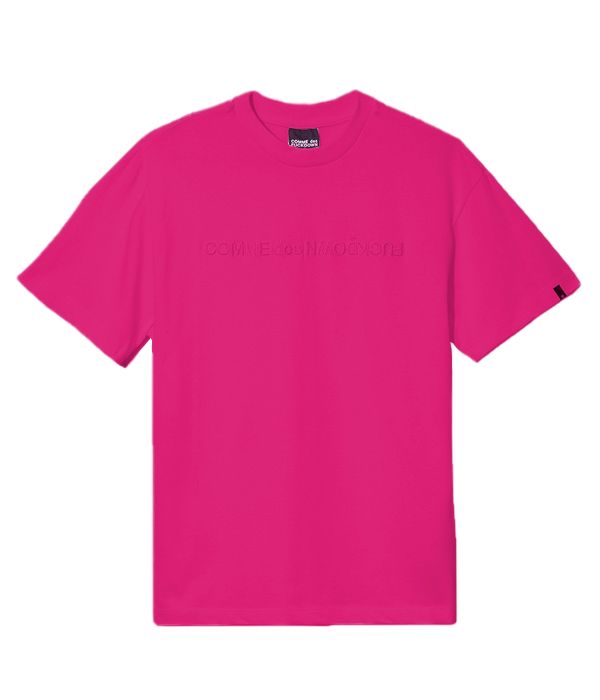 Fuchsia Crew Neck Logo Tee - Italian Craftsmanship