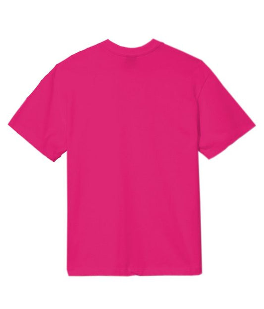 Fuchsia Crew Neck Logo Tee - Italian Craftsmanship