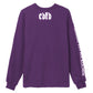 Embossed Cotton Crewneck Sweatshirt in Purple