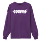 Embossed Cotton Crewneck Sweatshirt in Purple