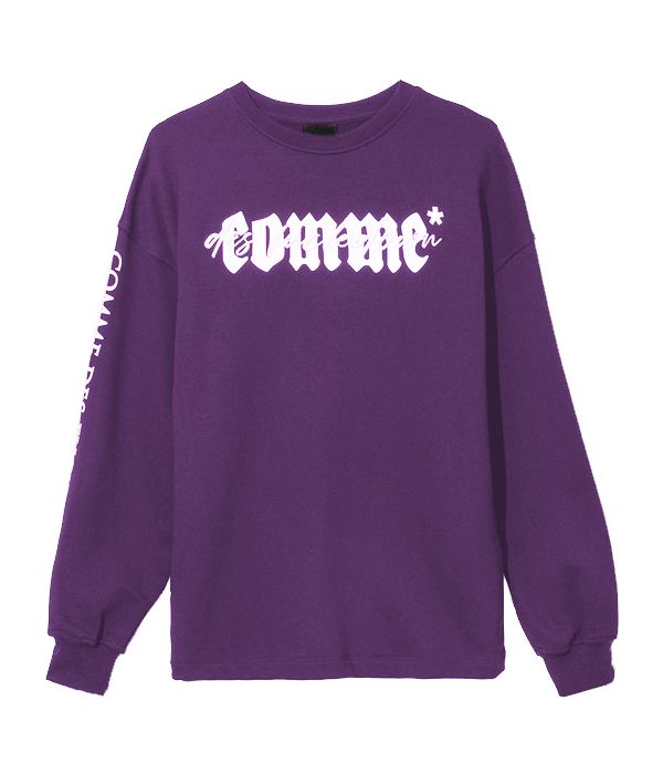 Embossed Cotton Crewneck Sweatshirt in Purple