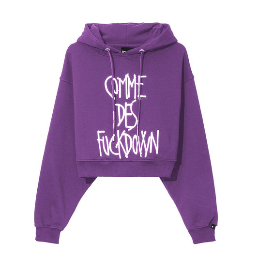 Chic Purple Cotton Hooded Sweatshirt