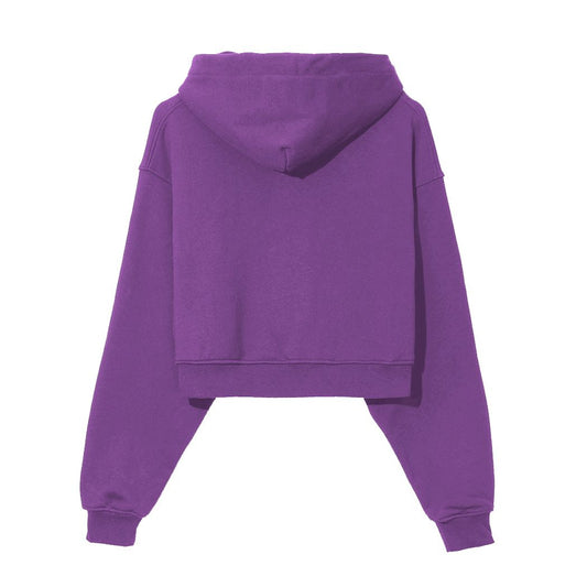 Chic Purple Cotton Hooded Sweatshirt