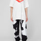 Chic White Cotton Tee with Bold Prints