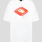 Chic White Cotton Tee with Bold Prints