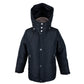 Elegant Black Jacket with Removable Hood