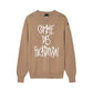 Chic Embossed Logo Wool Blend Crewneck Sweater