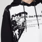 Chic Black Cotton Hooded Sweatshirt with Front Print