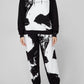 Chic Black Cotton Hooded Sweatshirt with Front Print