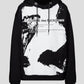Chic Black Cotton Hooded Sweatshirt with Front Print