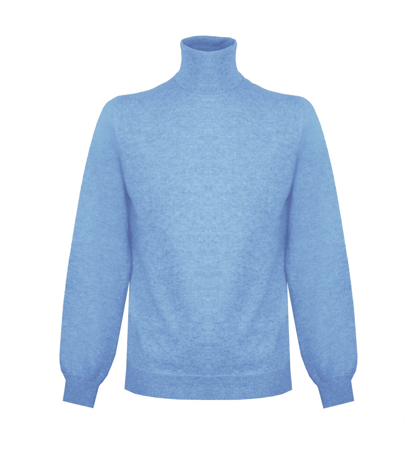 Ice Blue Cashmere High Collar Sweatshirt