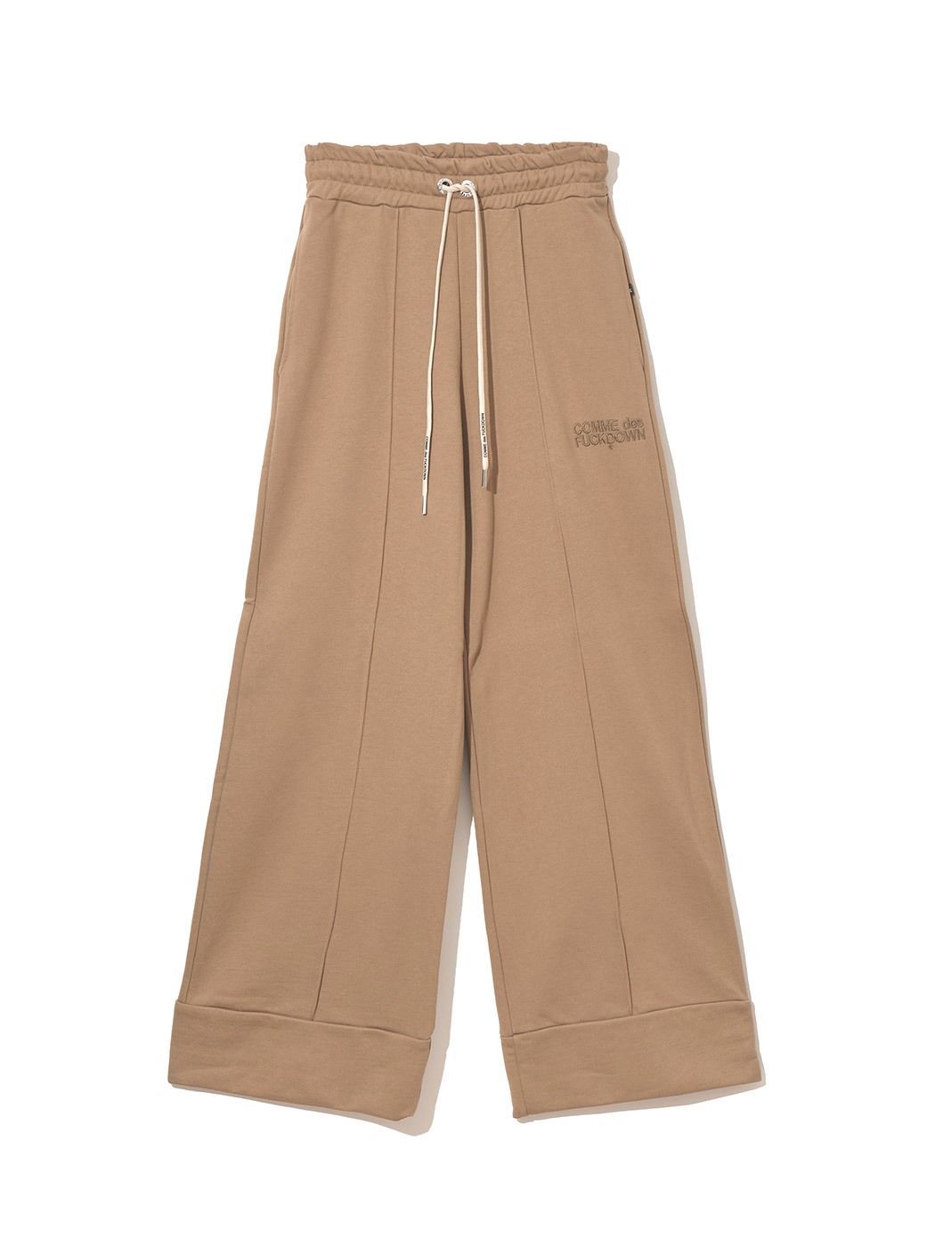 Chic Brown Cotton Sweatpants with Front Seam