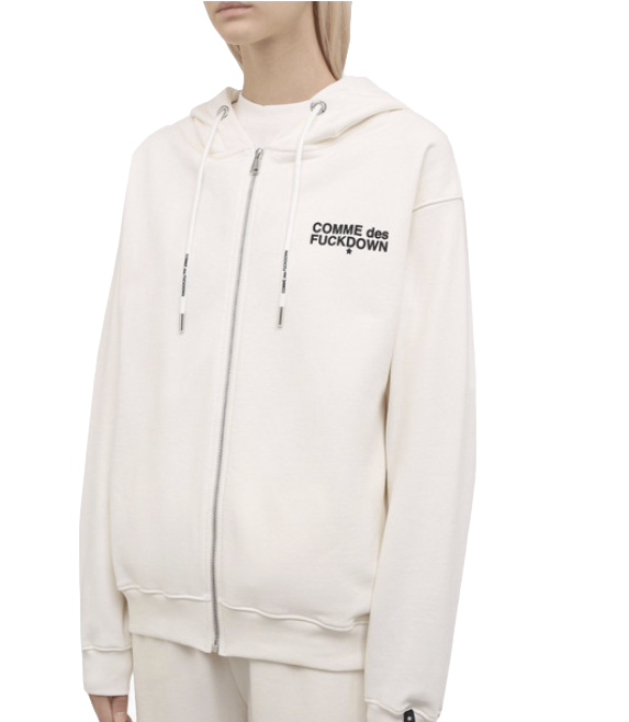 Elegant White Hooded Sweatshirt with Logo Print