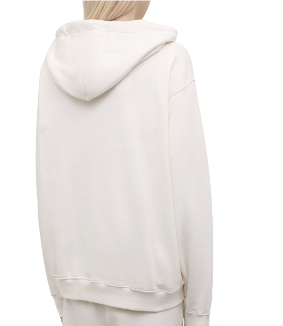 Elegant White Hooded Sweatshirt with Logo Print