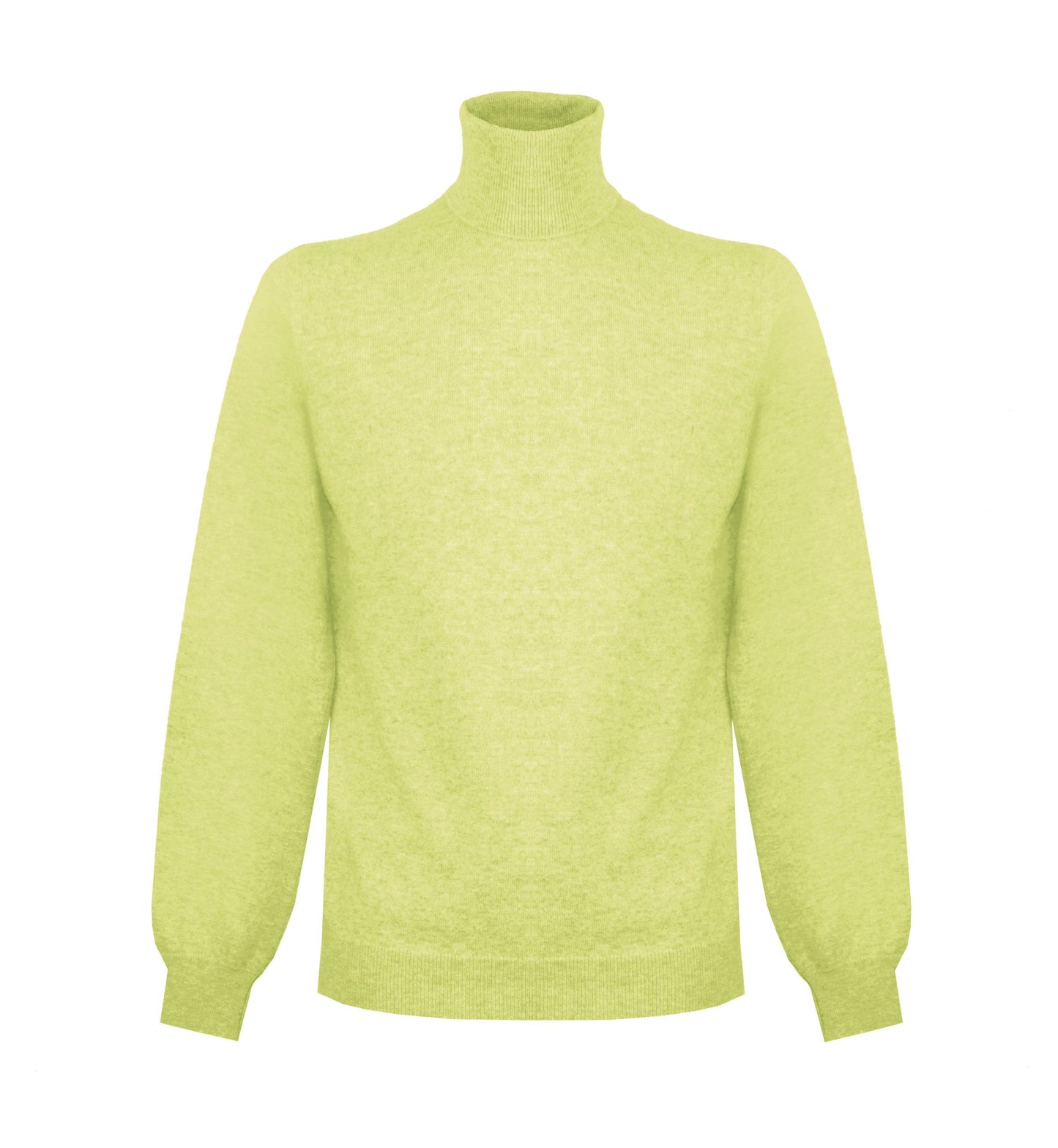 Elegant Yellow High Neck Cashmere Sweater