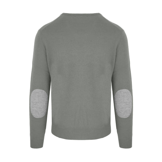 Chic Gray Wool-Cashmere Blend Sweater