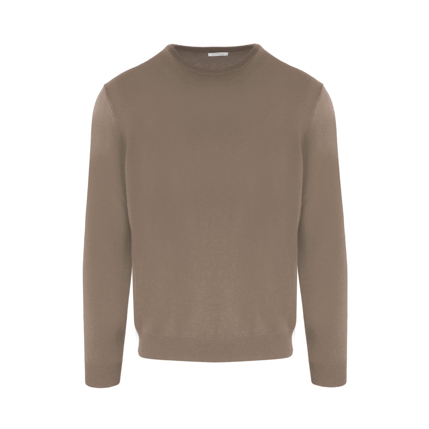 Elegant Beige Cashmere Round Neck Sweater