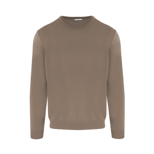 Elegant Beige Cashmere Round Neck Sweater