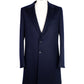 Elegant Blue Virgin Wool Coat