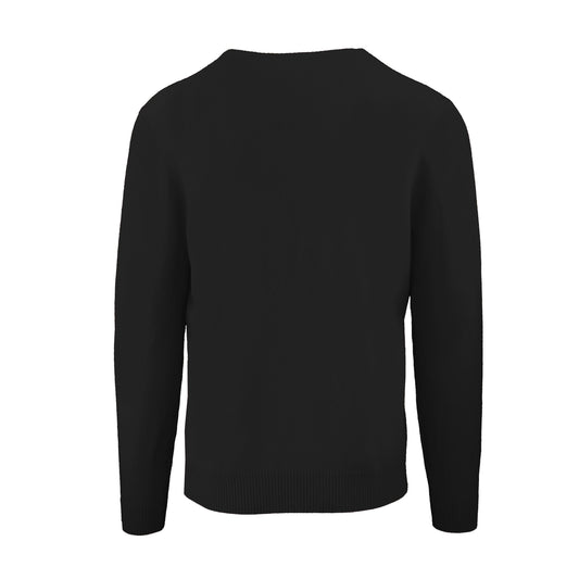 Elegant V-Neck Cashmere Sweater in Black