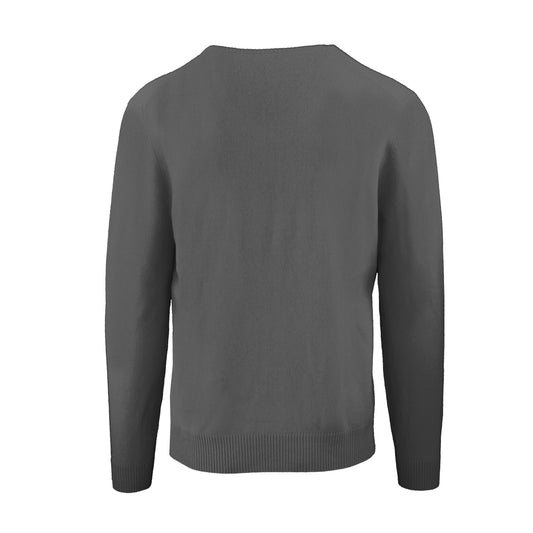 Elegant V-Neck Cashmere Sweater in Magnet Gray