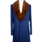 Elegant Virgin Wool Coat with Mink Fur