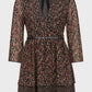 Chic V-Neck Chiffon Dress with Studded Belt