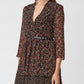 Chic V-Neck Chiffon Dress with Studded Belt