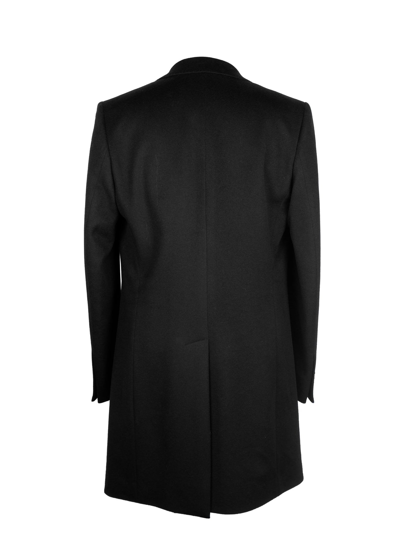 Elegant Black Virgin Wool Coat