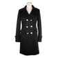 Elegant Black Woolen Coat with Gold Buttons