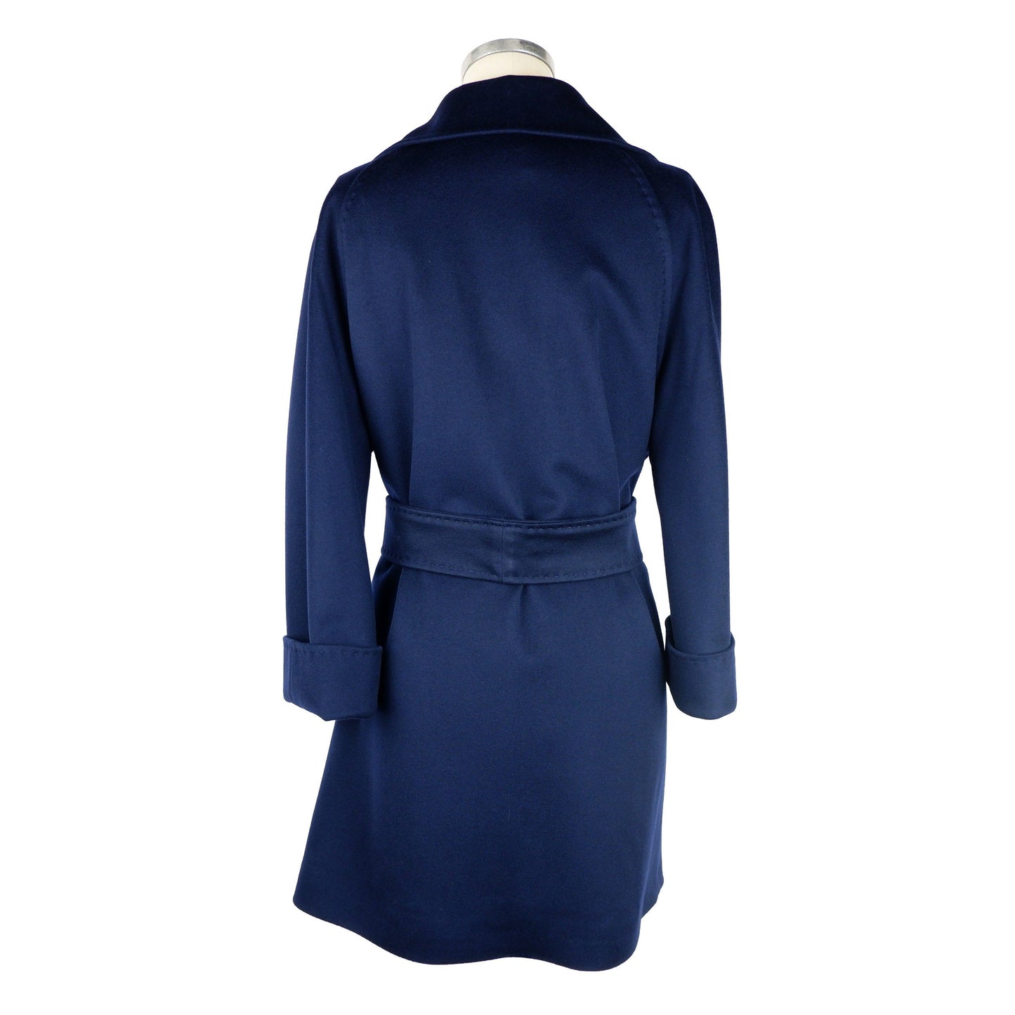 Elegant Wool Vergine Blue Women's Coat