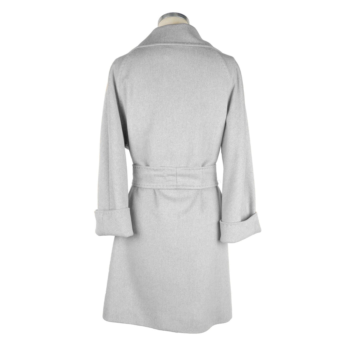 Elegantly Tailored Gray Wool Women's Coat