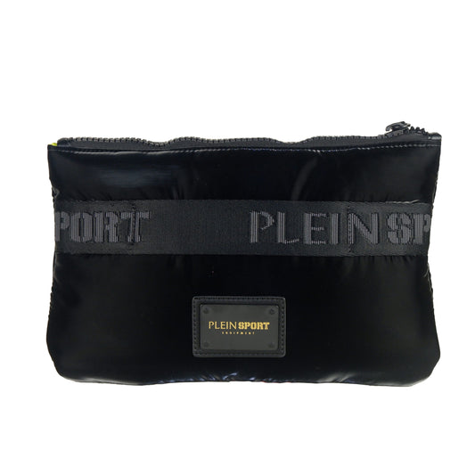 Sleek Black Athleisure Pouch with Logo Detail