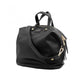 Sleek Black Designer Shopper with Crossbody Strap