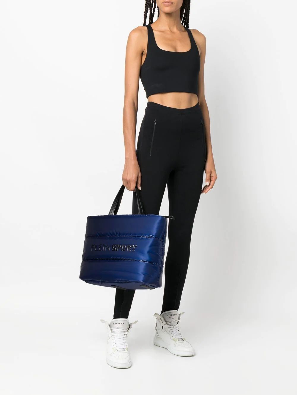 Glossy Blue Athleisure Shopper Tote