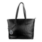 Chic Black Eco-Leather Shopper Tote