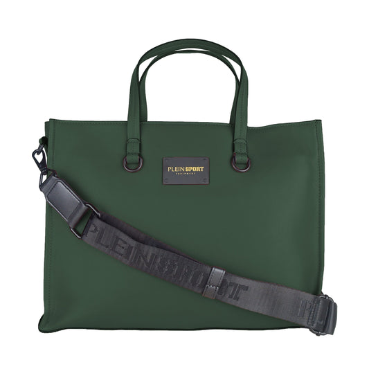 Chic Dark Green Eco-Leather Shopper Bag