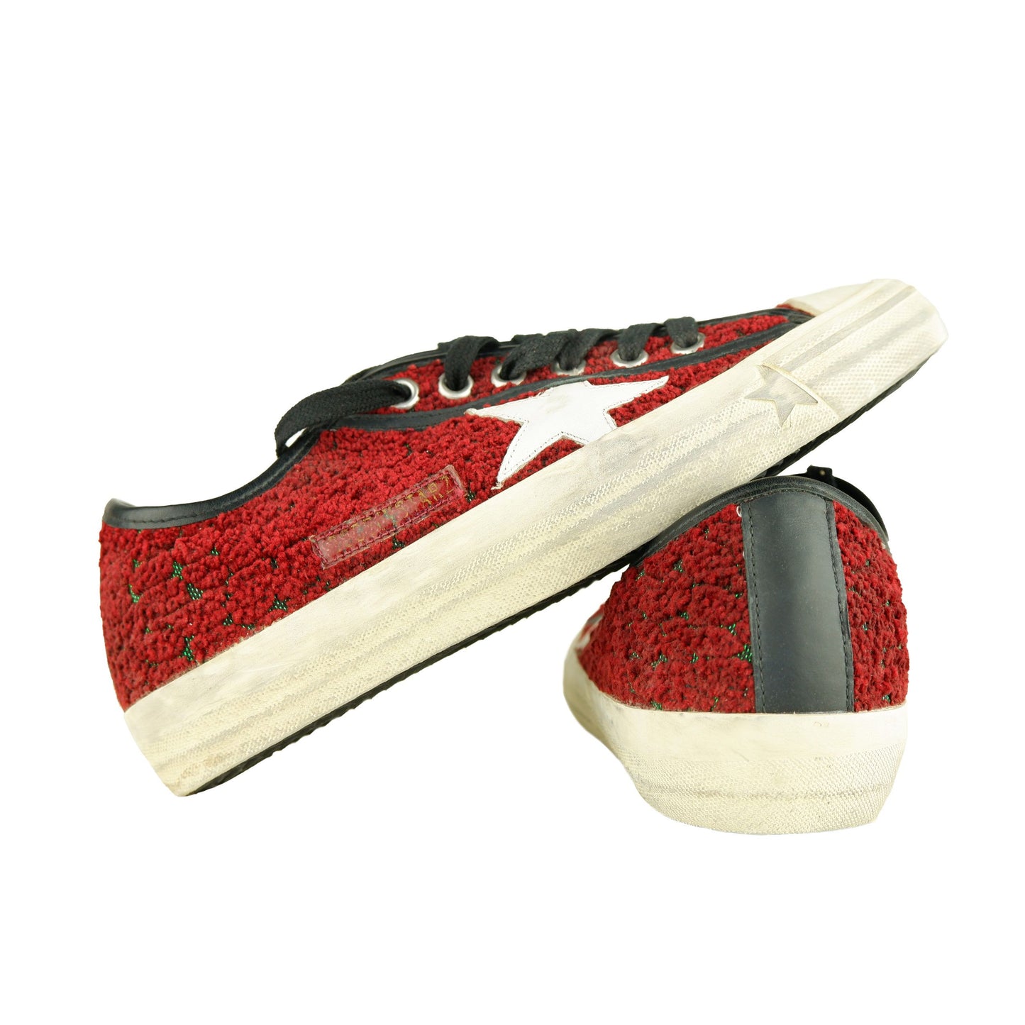 Elegant Embroidered Red Sneakers