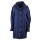 Elegant Blue Wool-Blend Coat with Golden Accents