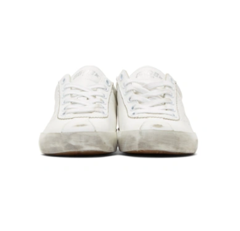 Elegant White Leather Sneakers Luxury Craftsmanship