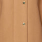 Elegant Brown Wool Blend Coat with Golden Accents