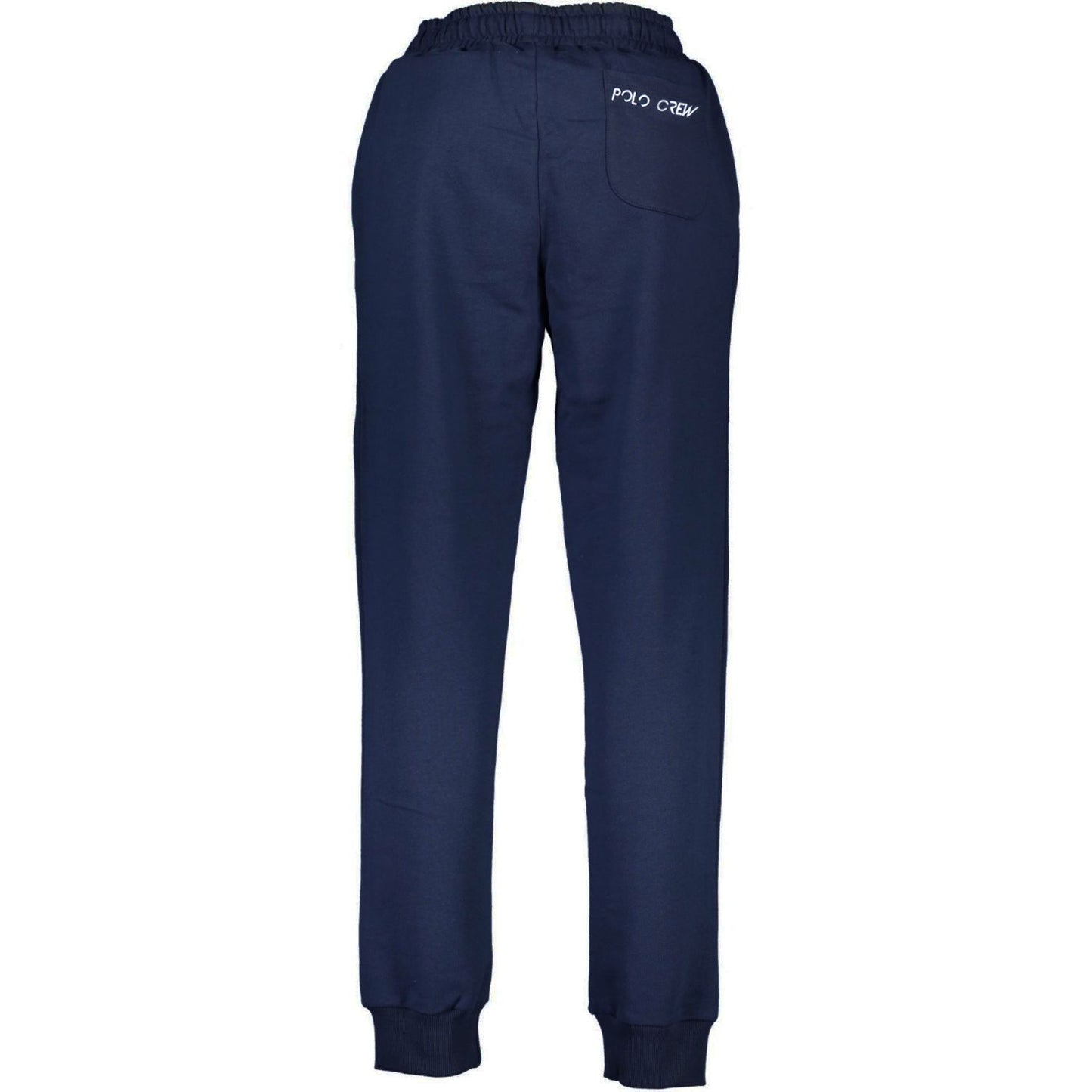 Blue Cotton Blend Sweatpants with Logo Detail