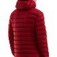 Chic Red Hooded Down Jacket with Zip Details