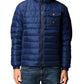 Elegant Blue Hooded Down Jacket with Pockets