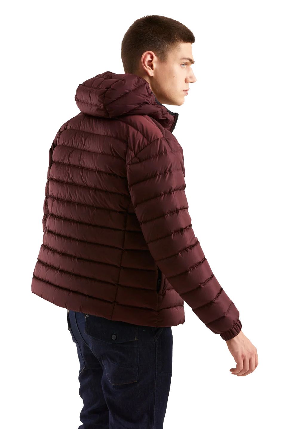 Scarlet Hooded Down Jacket with Zip & Pockets